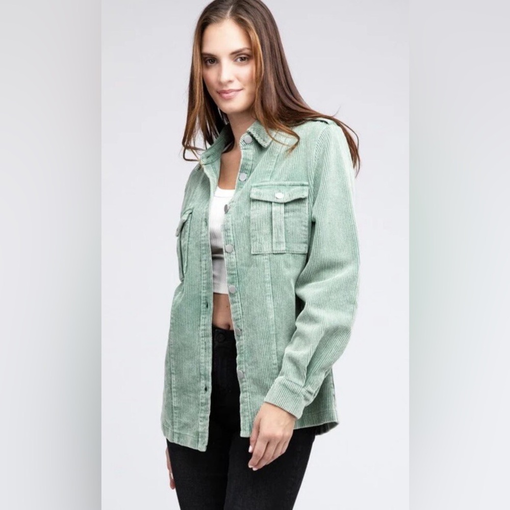 BIBI forest green corduroy jacket